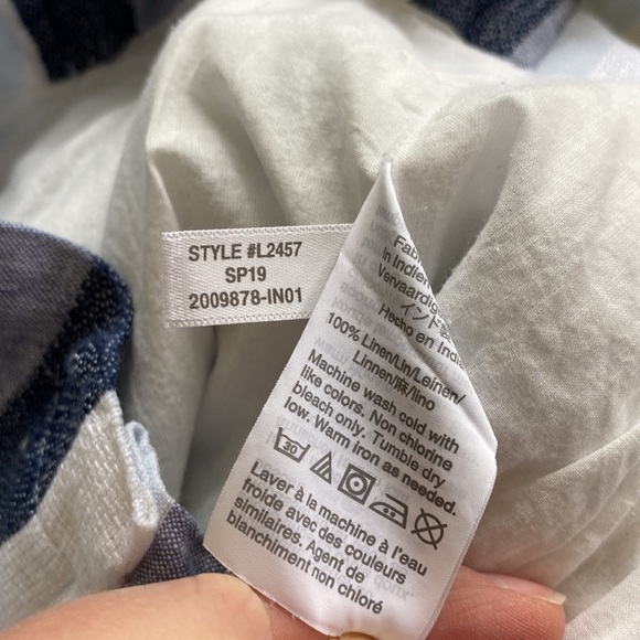 J.Crew Point Sur Linen Striped Paperbag Waist Pants - Picture 9 of 9